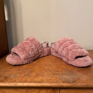 Ugg Australia Fluff Yeah Slides - Dusty Rose - Size 9